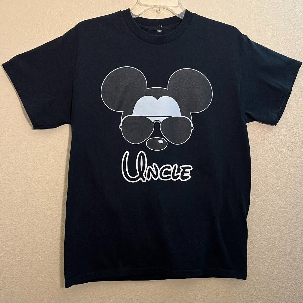 Mickey Mouse Uncle Black Custom T-shirt M